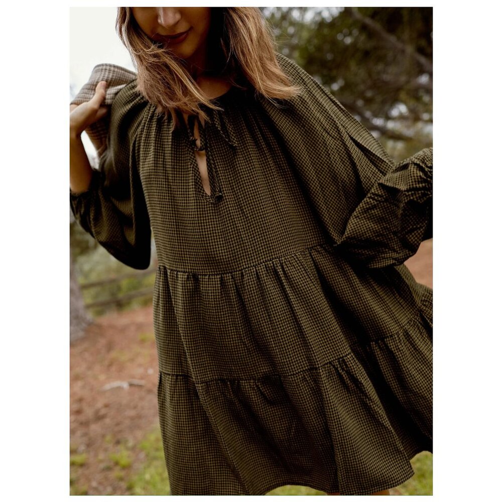 NWT Whimsy + Row Plaid Babydoll Dress